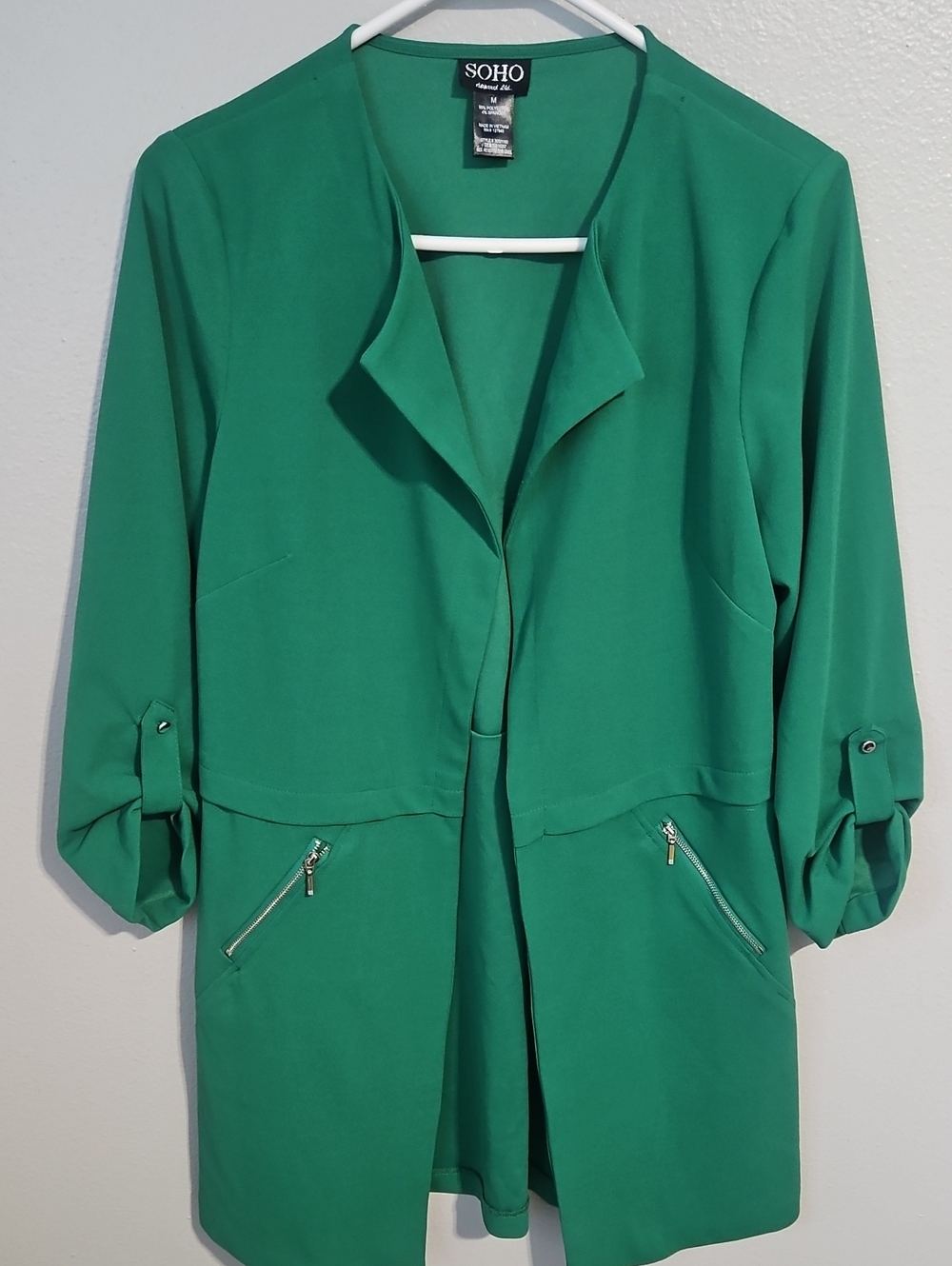 SOHO Green Open Front Jacket